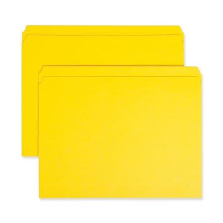 Smead Smead, REINFORCED TOP TAB COLORED FILE FOLDERS, STRAIGHT TAB, LETTER SIZE, YELLOW, 100PK 12910